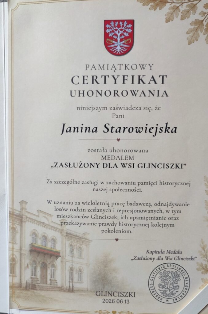 Fundacja Poch&oacute;wek i Pamięć Glinciszki Historią pisane
