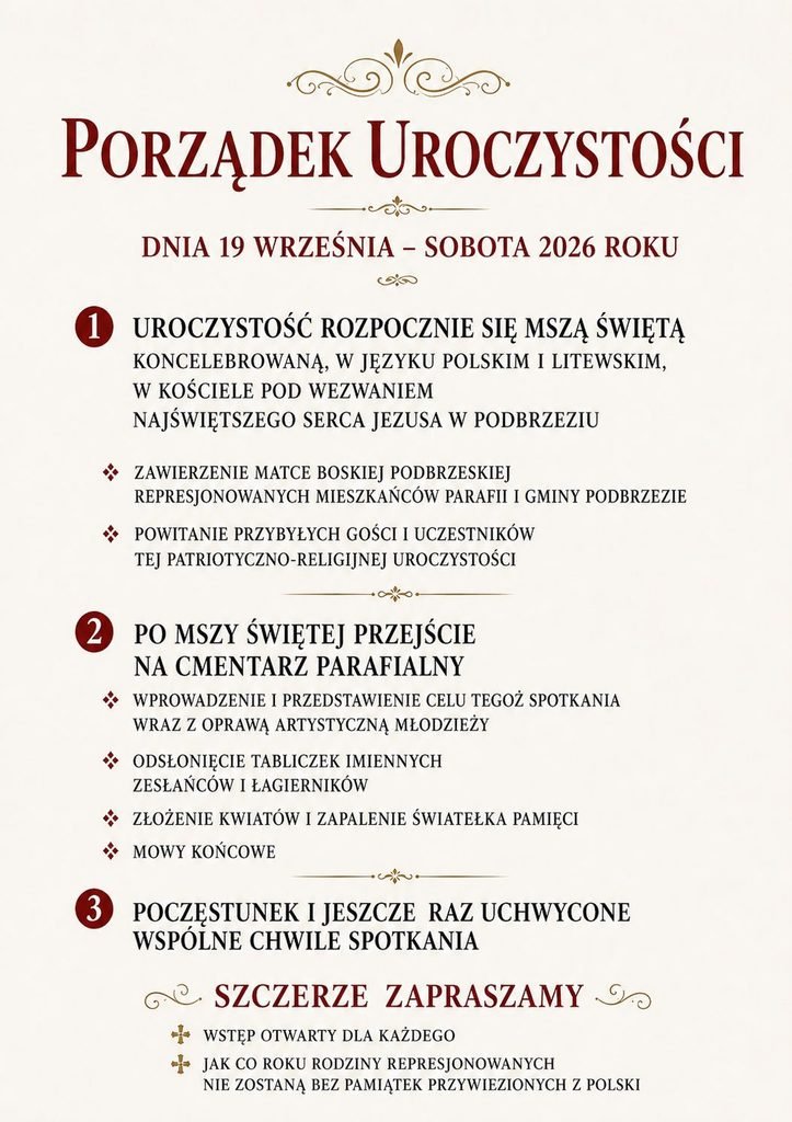 Fundacja Pochówek i Pamięć VIII Rocznica ustawienia Krzyża Pamięci w Podbrzeziu i Światowy Dzień Sybiraka